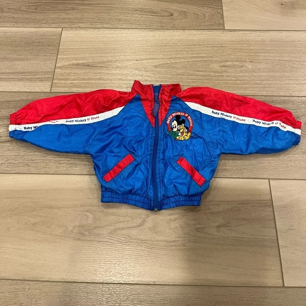 Vtg RARE Disney Baby Mickey Mouse Mighty Characters Windbreaker Jacket 18 Months